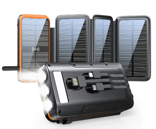 EnduraCharge Solar Power Bank With Wireless Charging