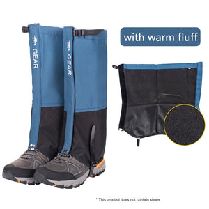WeatherTrek Pro blue gaiters with warm fleece lining