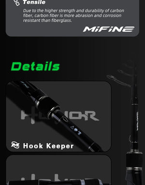 Hook keeper detail on the telescopic fishing rod