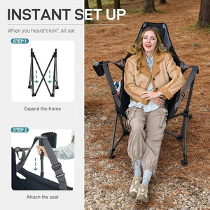 Two steps to set up the TrailLounge hammock chair