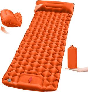 Camping Sleeping Pad with Pillow & Foot Pump, 1 or 2 Person – CampCloud