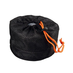 Cook set packed in a black mesh drawstring bag