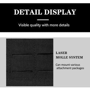 Laser-cut MOLLE panel on the Artex vest, close up