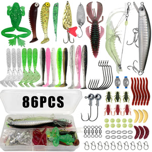 Fishing Lure Kit with Tackle Box – 86 to 366 Pieces, BaitVault