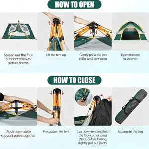 How to open and close the pop-up tent in 8 photo steps