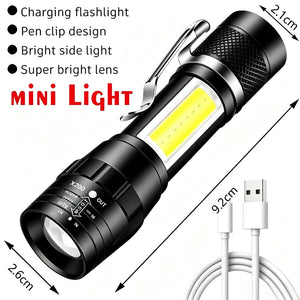 Mini Rechargeable Zoom Flashlight, USB-C – Pick a Style