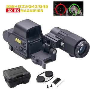 SwiftSight dot sight and flip magnifier with hard case, lens covers, rail piece and screws