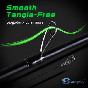 Guide ring close-up on the telescopic fishing rod