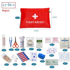 Trunk First Aid Kit – 50-Piece Red Zip Pouch