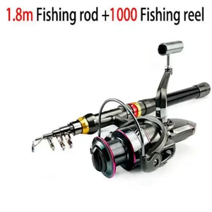 1.8 m telescopic rod with 1000 spinning reel, rod and reel combo
