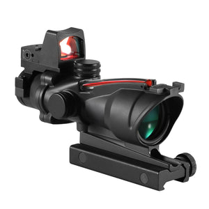 TwinAim scope in black with red fiber strip and red dot on top