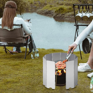 Different plate counts of the folding camping windshield side by side