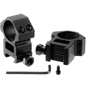 High SteadyRing scope ring with its base knob, a hex key and a screw