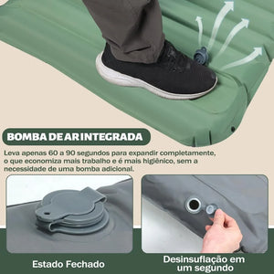 Foot pump in use, closed valve and fast deflate valve