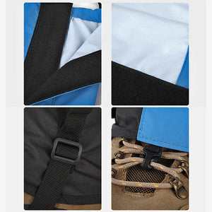WeatherTrek Lite close-ups: Velcro front, buckle strap and lace hook