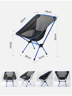 Mesh moon chair size chart with color options