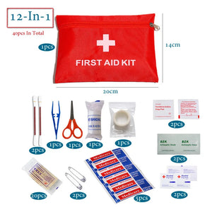 Trunk First Aid Kit – 50-Piece Red Zip Pouch