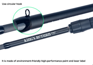 Hook keeper on the travel fishing rod blank