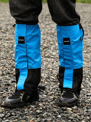 WeatherTrek Lite blue gaiters worn on a gravel trail