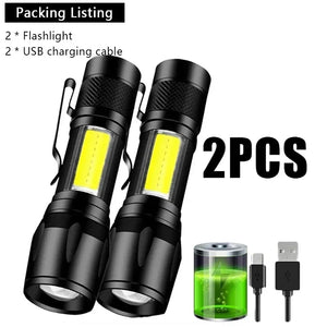 Mini Rechargeable Zoom Flashlight, USB-C – Pick a Style