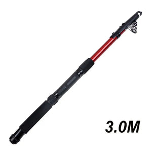 3.0 m red fiberglass telescopic fishing rod