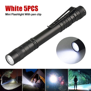 White 5 pack option: mini pen light with clip and night scenes