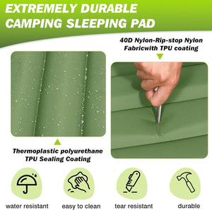 Water beads on the 40D ripstop nylon with TPU coating; fabric resists a pen poke