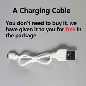 White Micro USB charging cable included with the TrailCell power bank