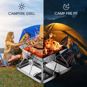 TrailBlaze used as a campfire grill and as a camp fire pit