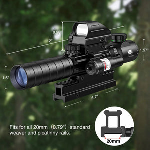 TacOptic Pro Rifle Scope and Laser Sight Combo