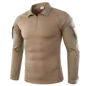 StealthWeave tactical shirt in Khaki with fold-down collar