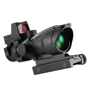 TwinAim scope, front angle, green fiber strip and red dot sight
