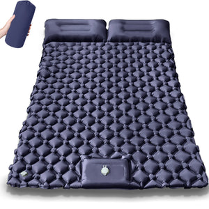 Navy 2 person air pad with two pillows and stuff sack