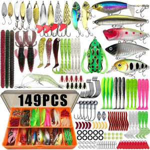Fishing Lure Kit with Tackle Box – 86 to 366 Pieces, BaitVault