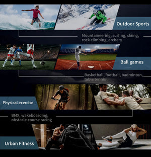 Sport category photos: surfing, skiing, soccer, baseball, mountain biking, obstacle course, gym workout