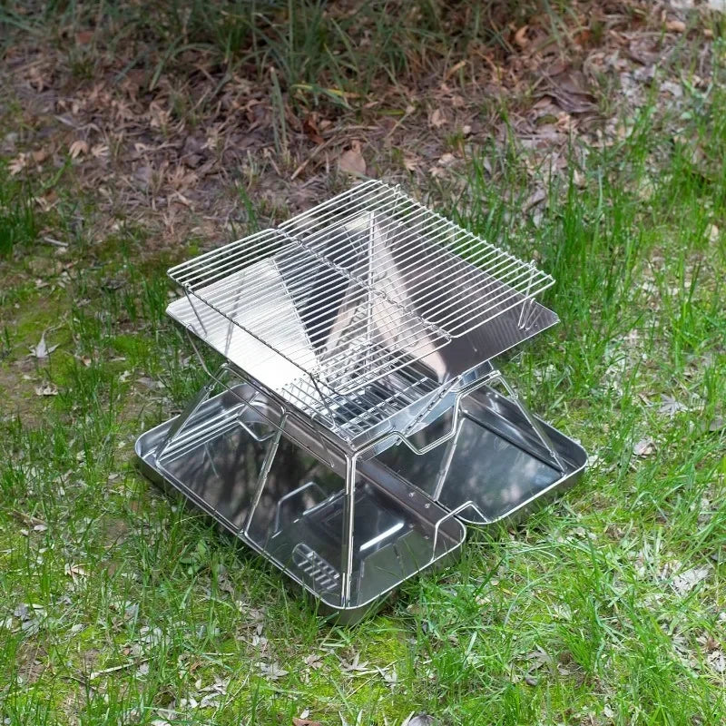 TrailBlaze Foldable Campfire BBQ Set