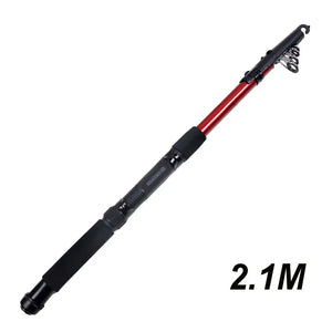 2.1 m red fiberglass telescopic fishing rod