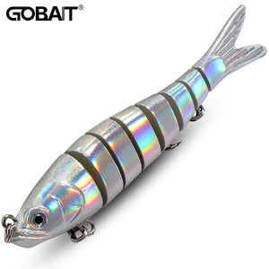 Holographic silver jointed swimbait lure