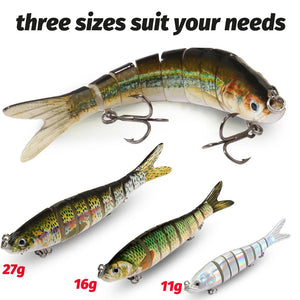 Jointed Swimbait Lure – 8 Segments, Slow Sinking, RiverGlide