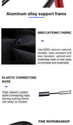 Frame details on the folding camping chair