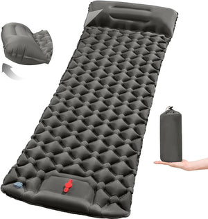 Camping Sleeping Pad with Pillow & Foot Pump, 1 or 2 Person – CampCloud
