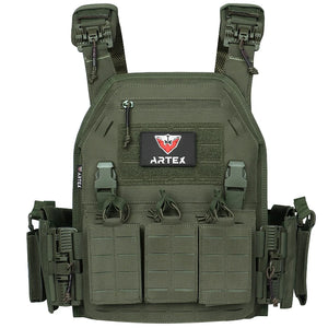 Artex vest in ranger green, front view