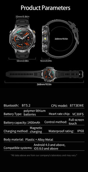 Big Battery Smart Watch with Red & White Light – BeaconMax