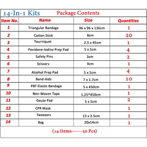 Trunk First Aid Kit – 50-Piece Red Zip Pouch
