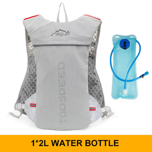 Gray hydration vest with a 2L water bladder
