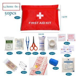 Trunk First Aid Kit – 50-Piece Red Zip Pouch