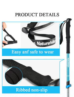 Close-up of the trekking pole wrist strap and ribbed foam grip