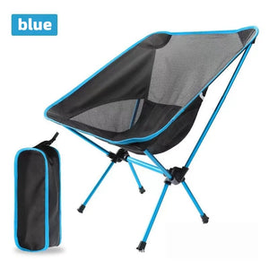 Blue mesh moon chair with carry bag