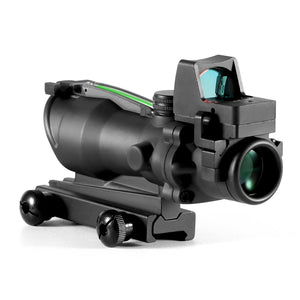 TwinAim scope, rear view, with thumb nuts on the rail mount