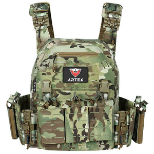 Artex vest in camo, front view